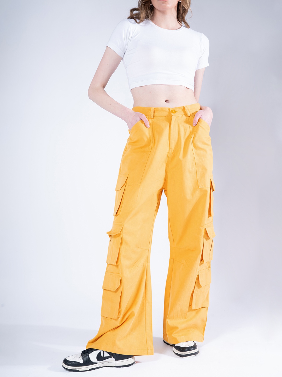 

Stylecast X Hersheinbox Women Cargos Trousers, Yellow