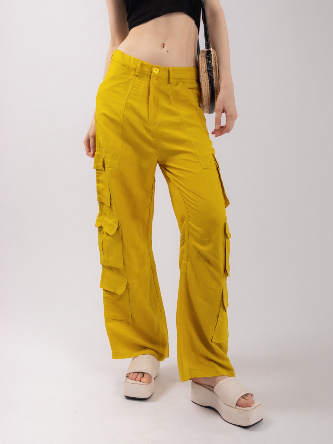 

Stylecast X Hersheinbox Women Cargos Trousers, Mustard