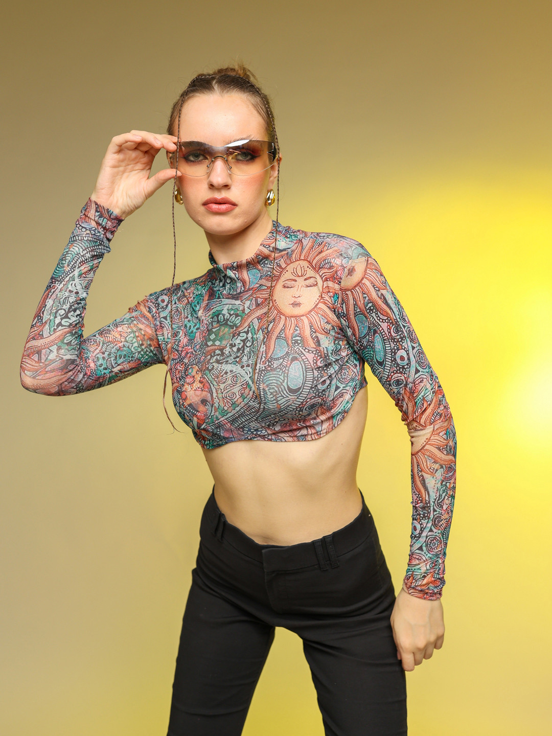 

Stylecast X Hersheinbox Print Crop Top, Blue
