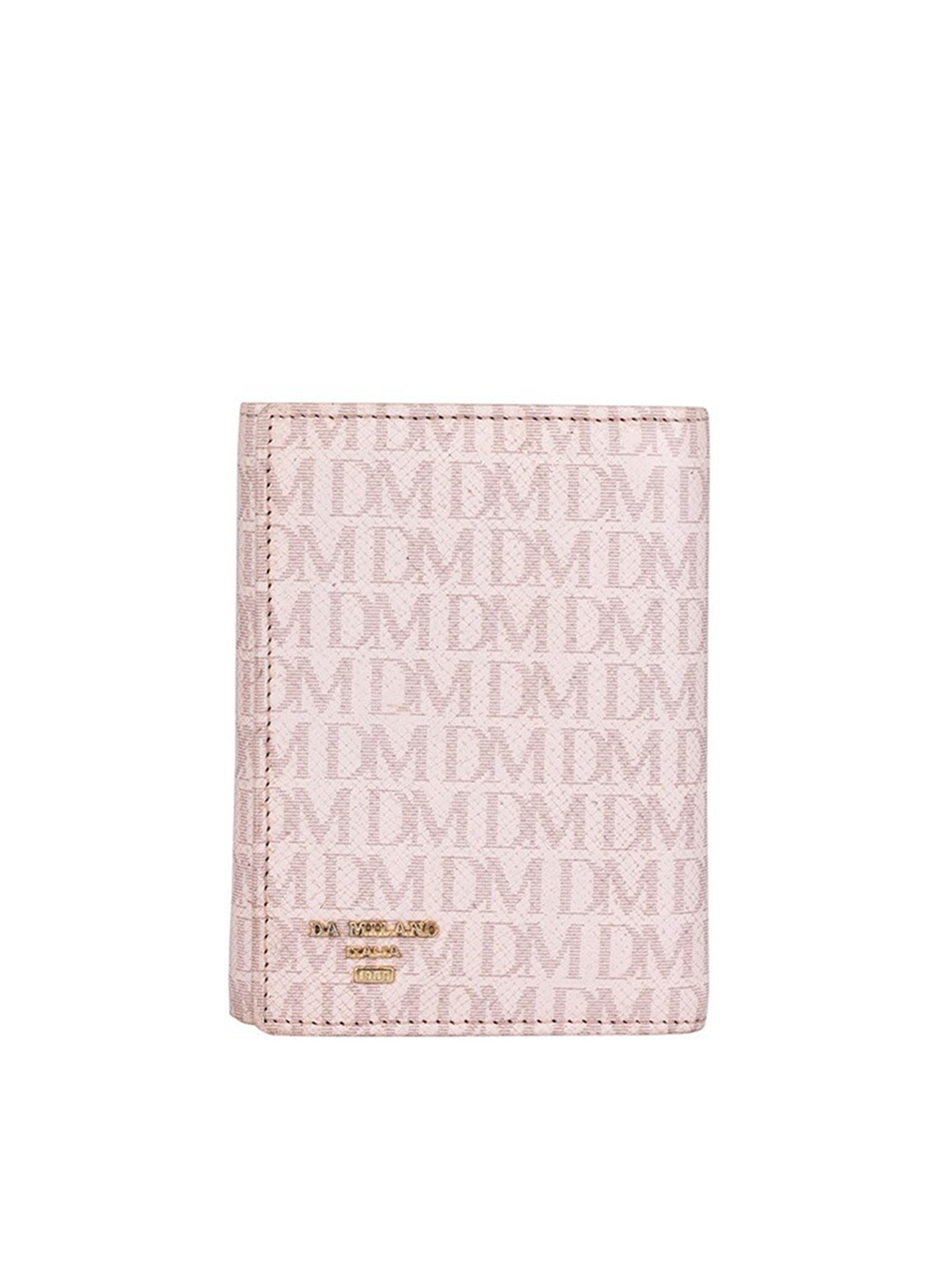 

Da Milano Women Typography Printed Leather Two Fold Wallet, Pink