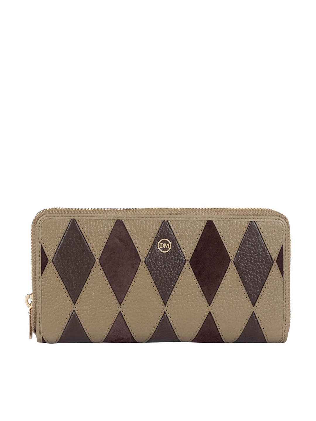 

Da Milano Women Geometric Textured Leather Two Fold Wallet, Green
