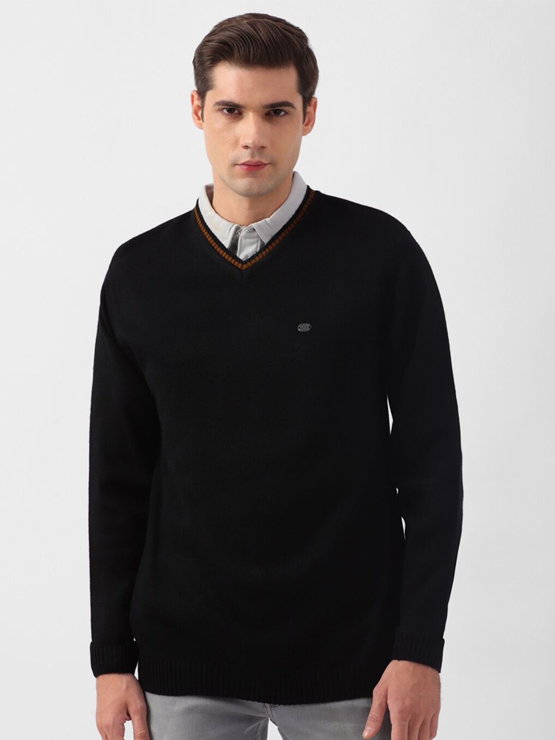 

Peter England Casuals V-Neck Pullover Acrylic Sweater, Black