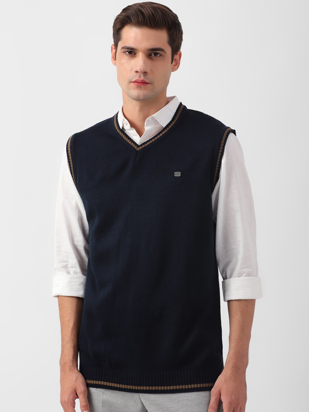 

Peter England Casuals V-neck Acrylic Sweater Vest, Navy blue