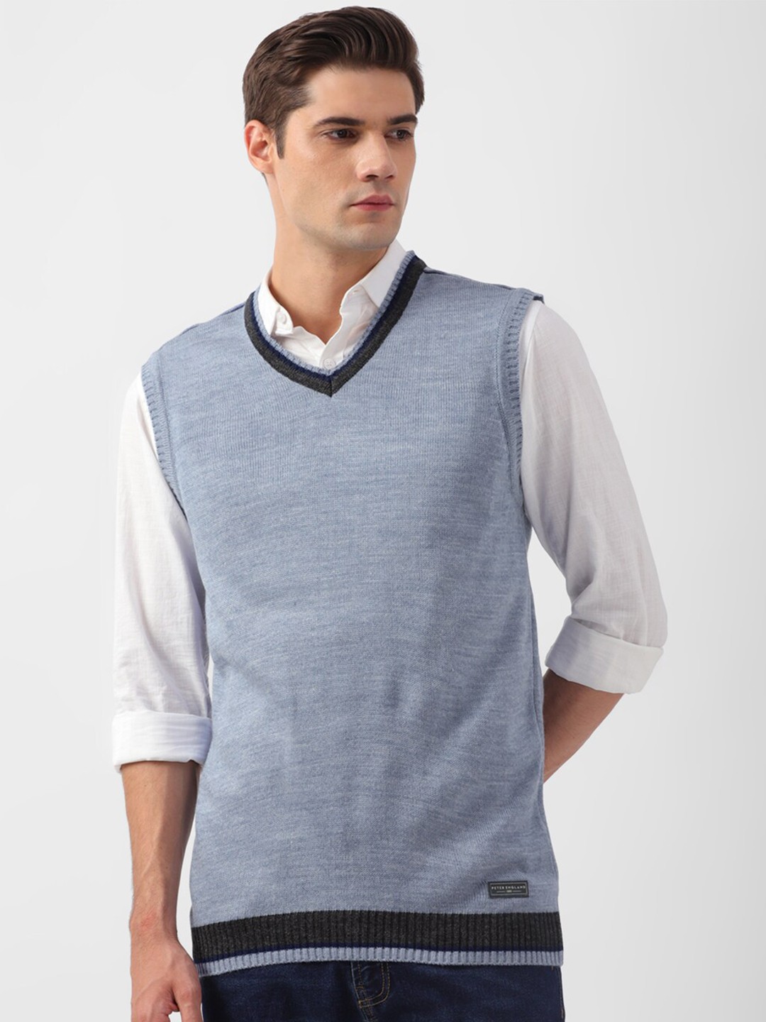 

Peter England Casuals Sleeveless Acrylic Sweater Vest, Blue