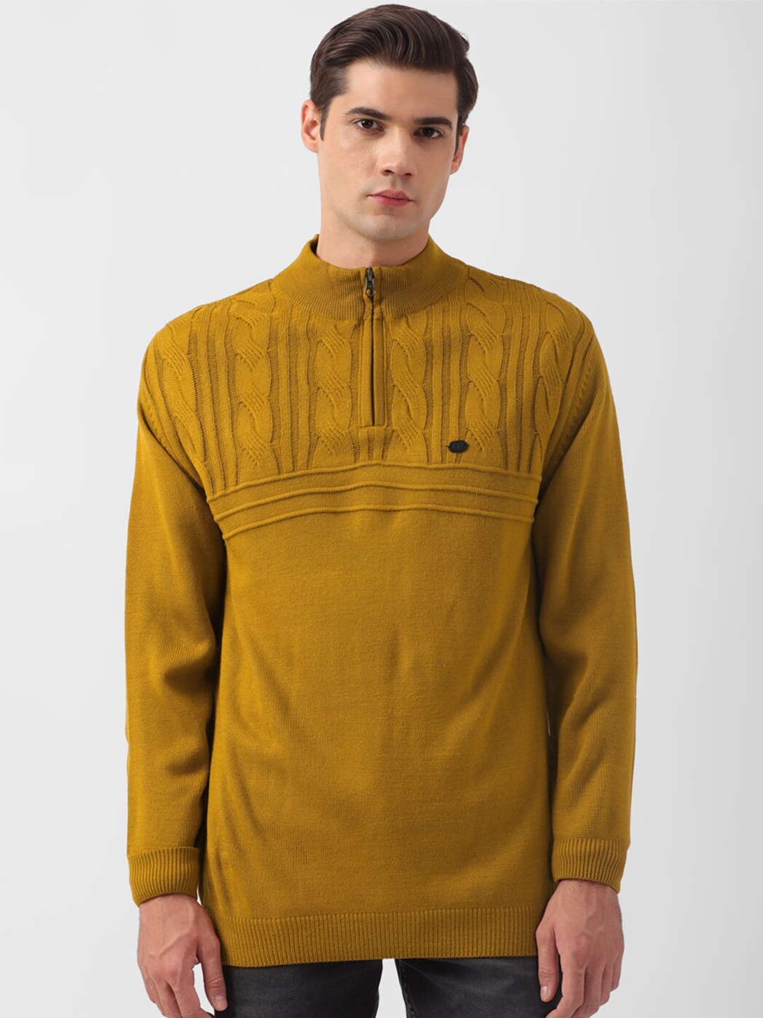 

Peter England Casuals Cable Knit Acrylic Pullover, Mustard