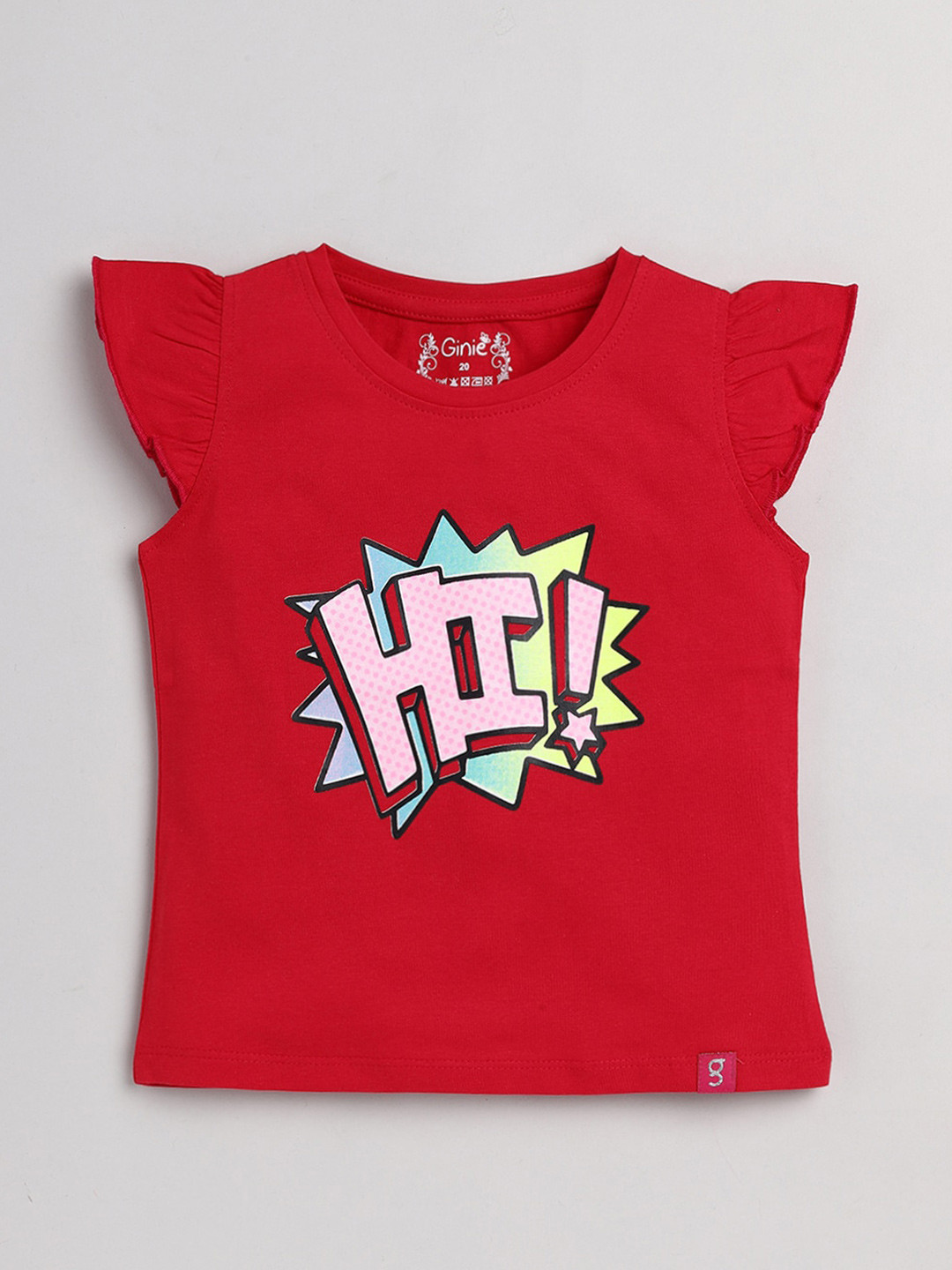 

Ginie Girls Typography Printed Pure Cotton Top, Pink
