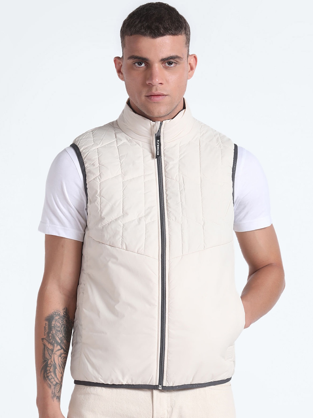 

Flying Machine Sleeveless Quilted Jacket, White