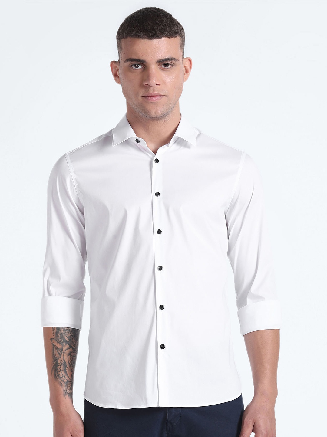 

Flying Machine Slim Fit Casual Shirt, White