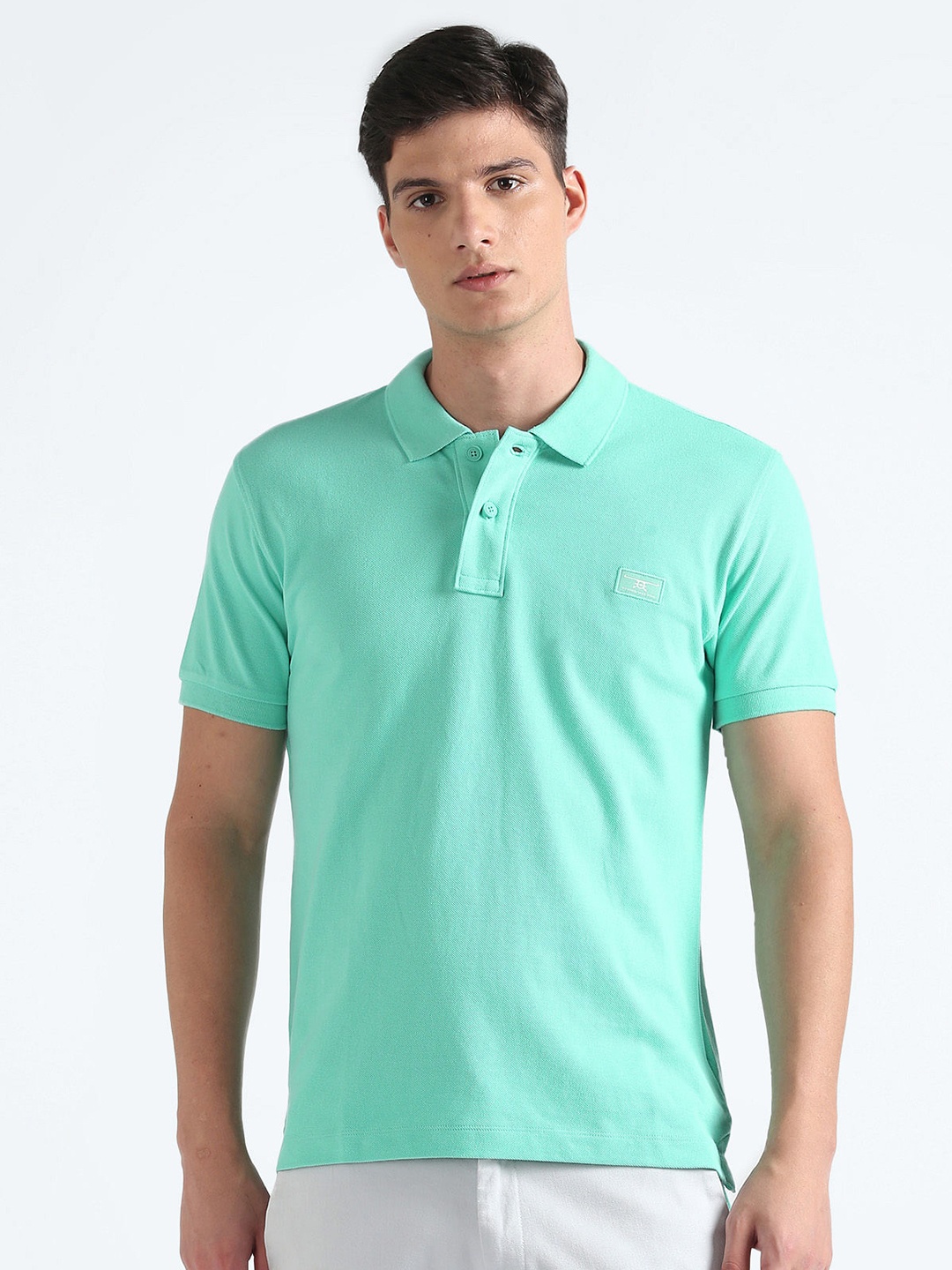 

Flying Machine Polo Collar Pure Cotton T-shirt, Blue