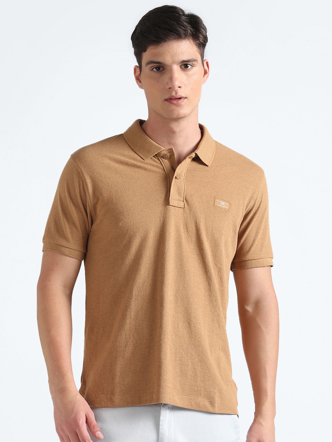 

Flying Machine Polo Collar Regular Fit T-shirt, Brown
