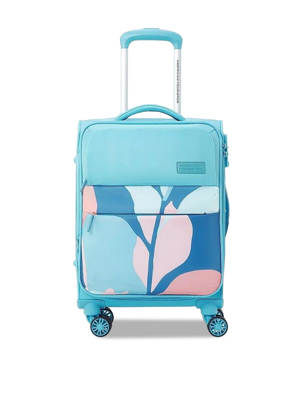 

AMERICAN TOURISTER Printed Soft-Sided Large Trolley Suitcase, Blue