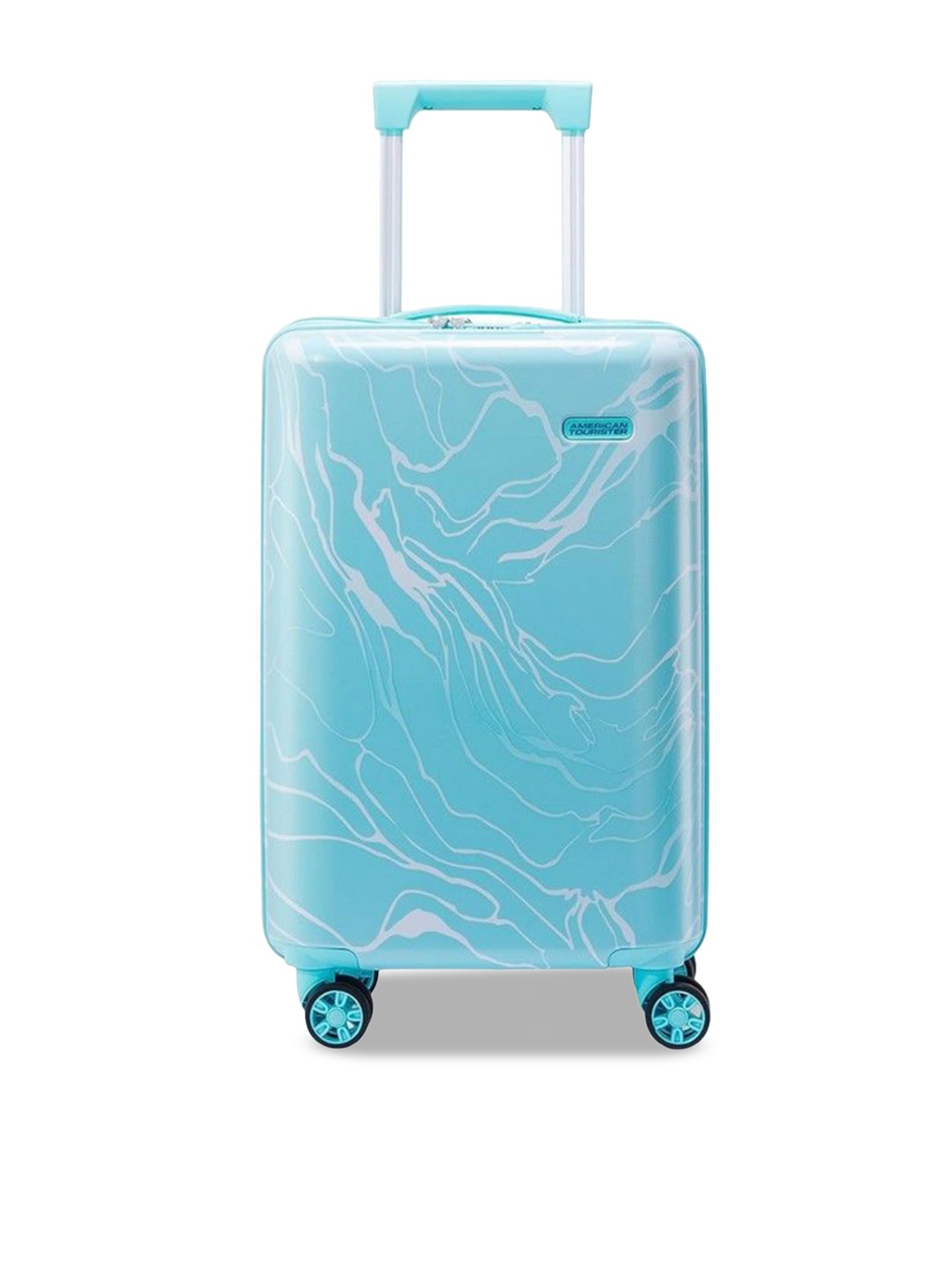 

AMERICAN TOURISTER VICENZA Spinner Printed Hardsided Small Trolley Suitcase, Blue
