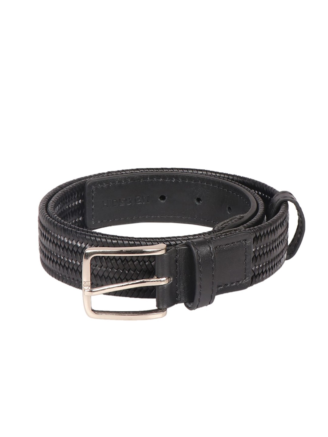 

Hidesign Men Textured Leather Belt, Black