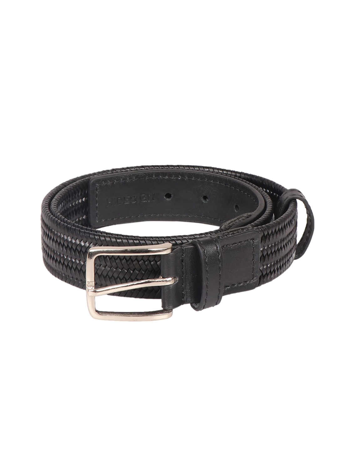 

Hidesign Men Textured Leather Belt, Black