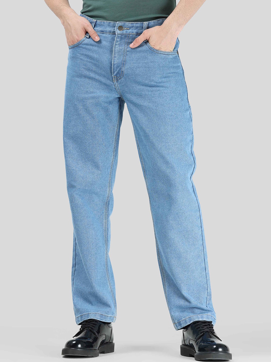 

Tailoraedge Men Comfort Slim Fit Clean Look Cotton Jeans, Blue