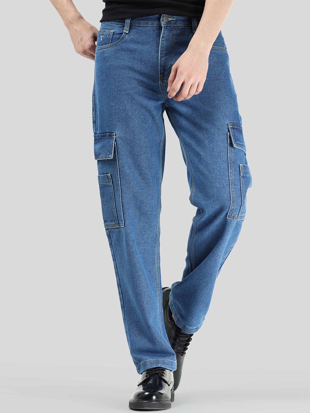 

Tailoraedge Men Comfort Slim Fit Cotton Clean Look Jeans, Blue