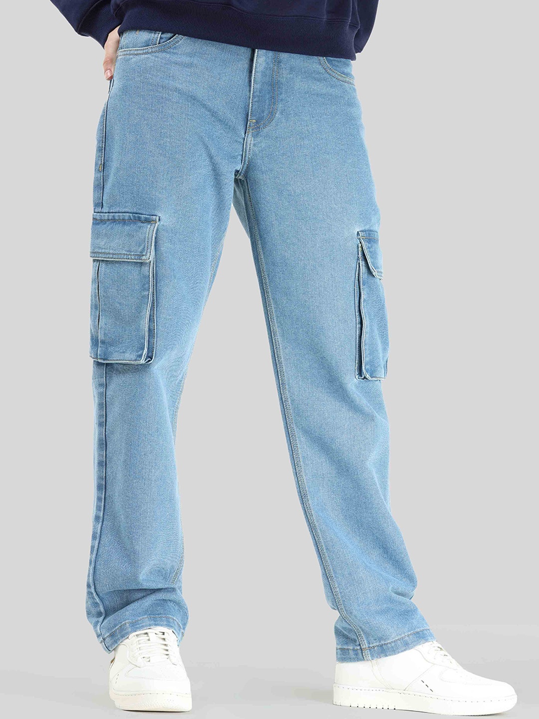 

Tailoraedge Men Comfort Slim Fit Clean Look Cotton Jeans, Blue