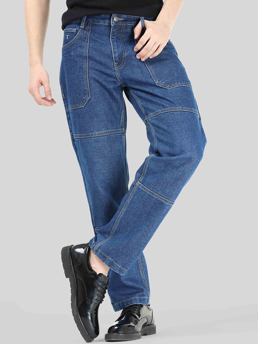 

Tailoraedge Men Comfort Slim Fit Clean Look Light Fade Jeans, Blue