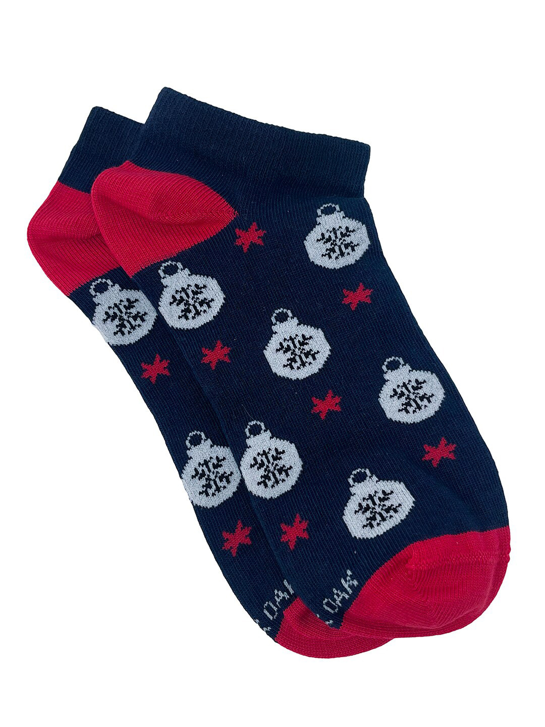 

Mint & Oak Men Patterned Ankle-Length Cotton Socks, Navy blue