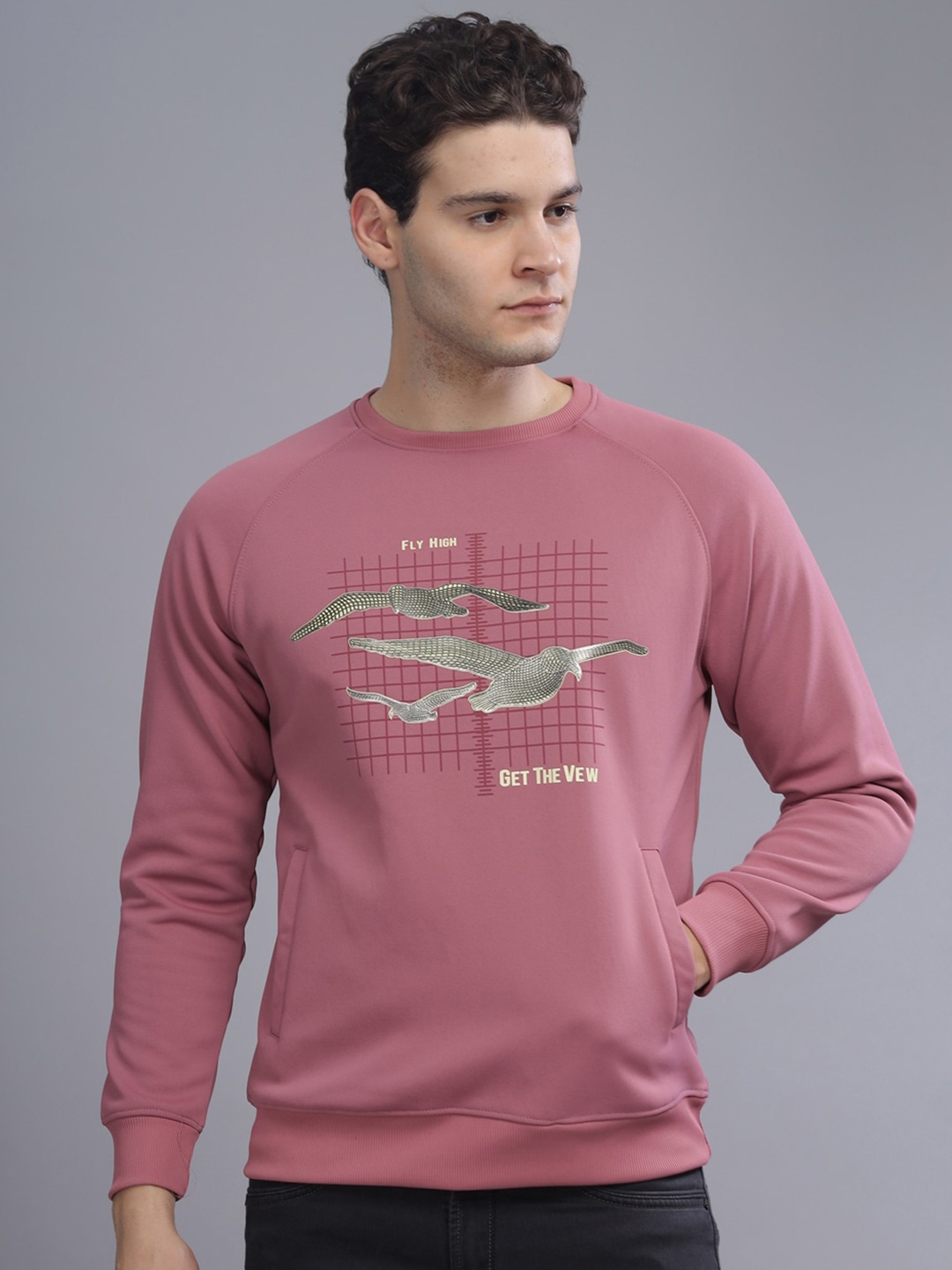 

Parcel Yard Typography Printed Long Sleeves Anti Odour Pullover, Purple