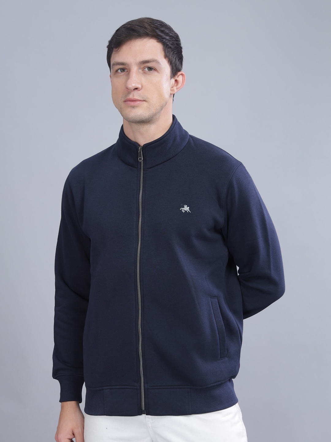 

Parcel Yard Long Sleeves Anti Odour Front-Open Fleece Sweatshirt, Navy blue
