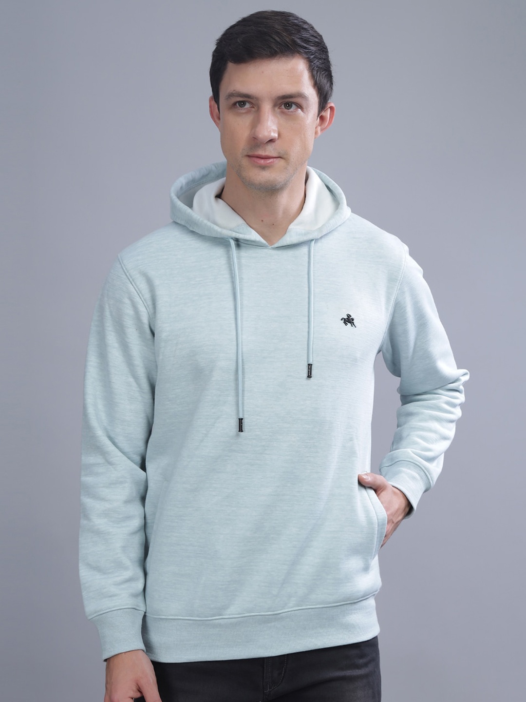 

Parcel Yard Hooded Long Sleeves Anti Odour Fleece Pullover, Grey