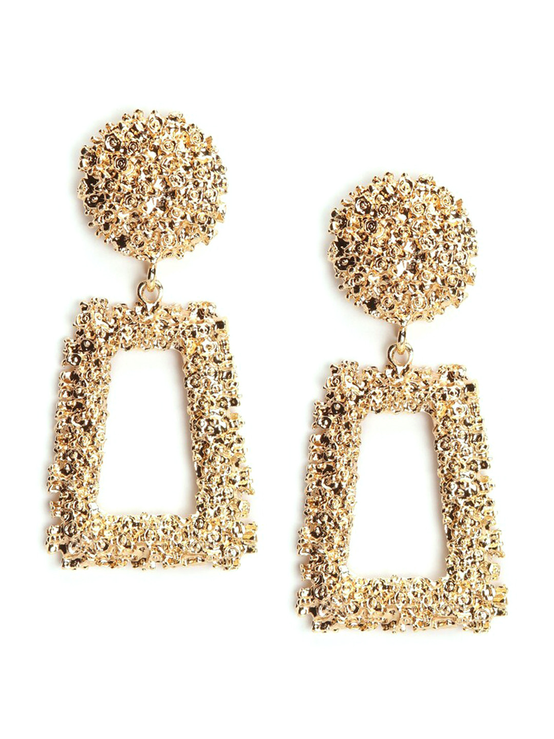 

VAGHBHATT Gold Plated Square Drop Earrings