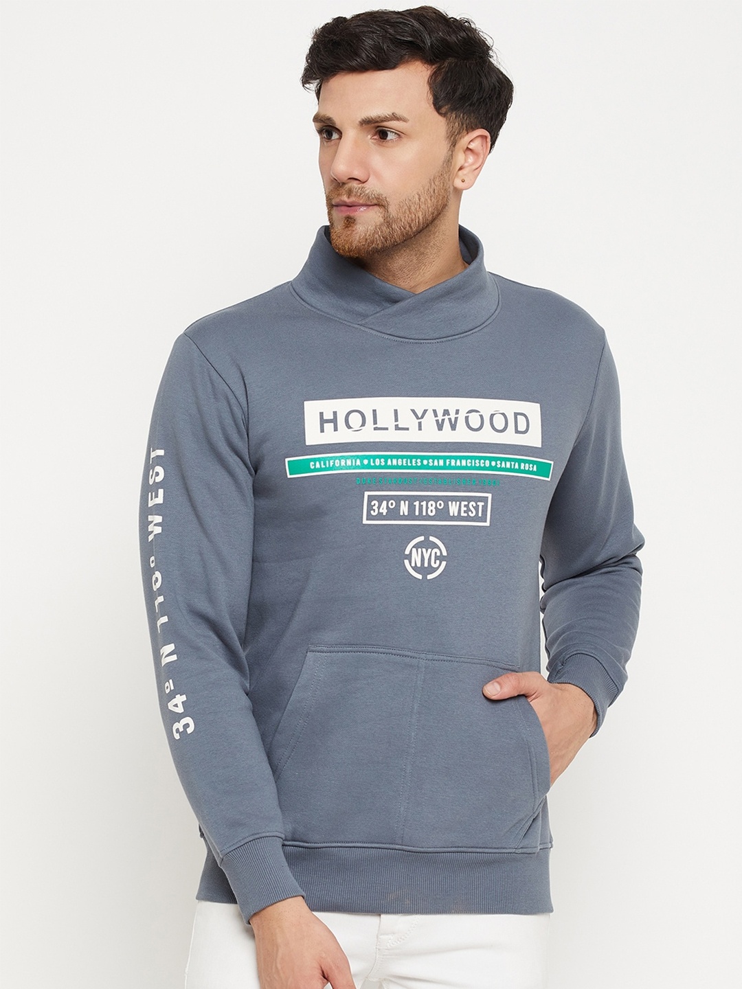 

Duke Typographic Printed Fleece Sweatshirt, Grey