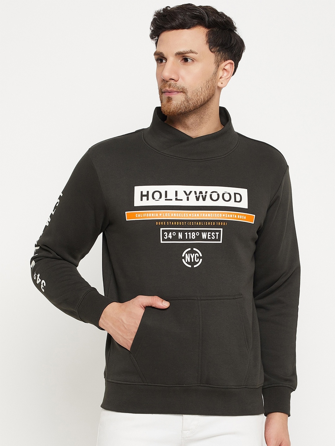 

Duke Typographic Printed Fleece Sweatshirt, Green