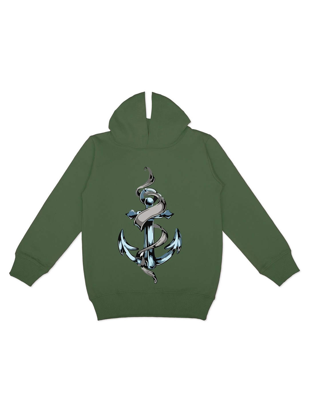 

HERE&NOW Boys Graphic Printed Hooded Fleece Pullover Sweatshirt, Green