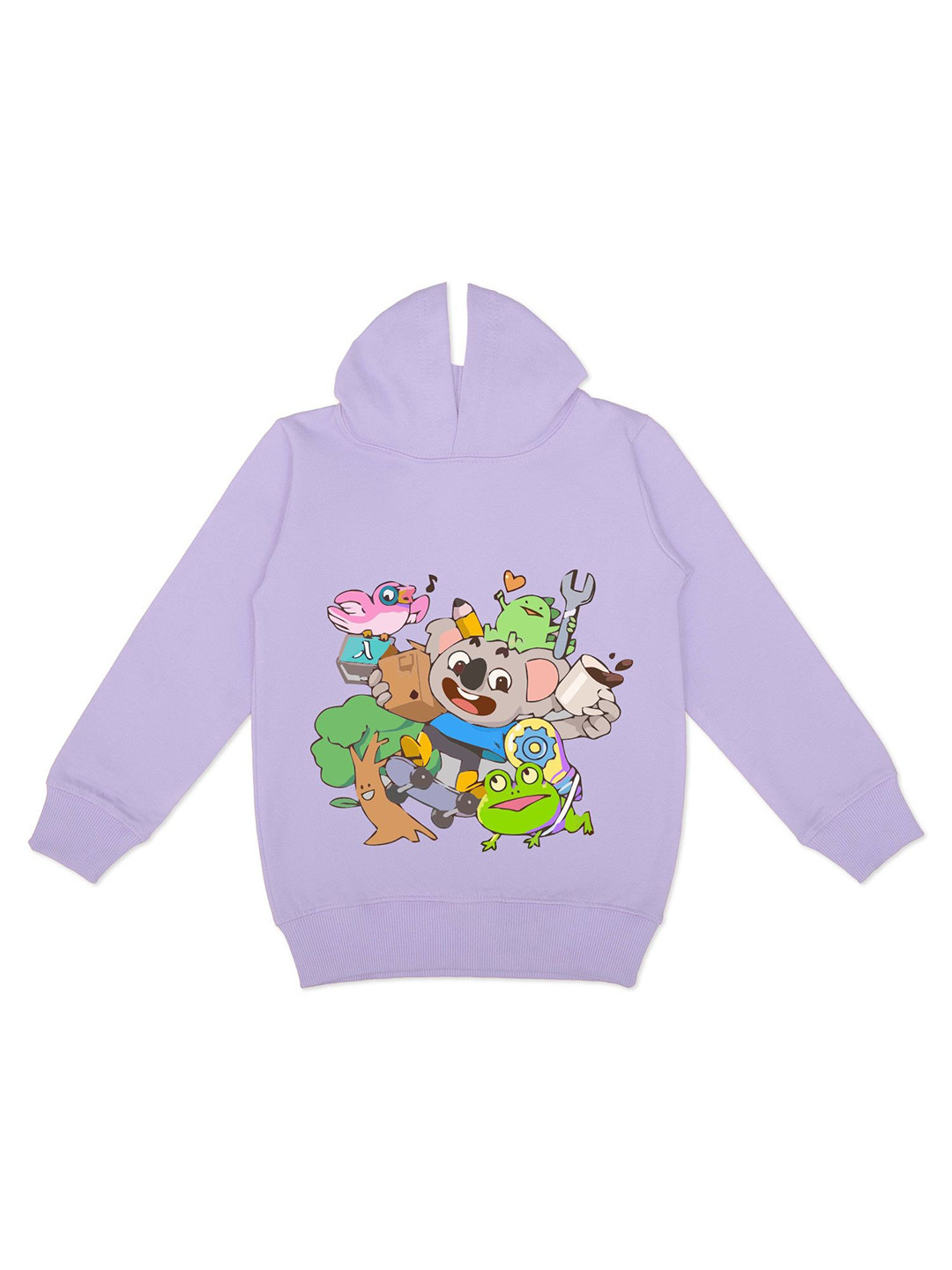 

HERE&NOW Girls Graphic Printed Hooded Fleece Pullover Sweatshirt, Purple