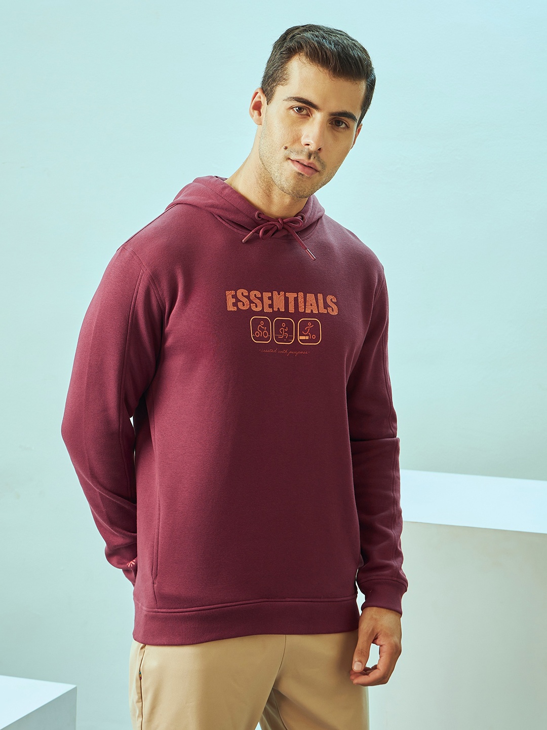 

CULT Hooded Sweatshirt with Slit Pockets, Maroon