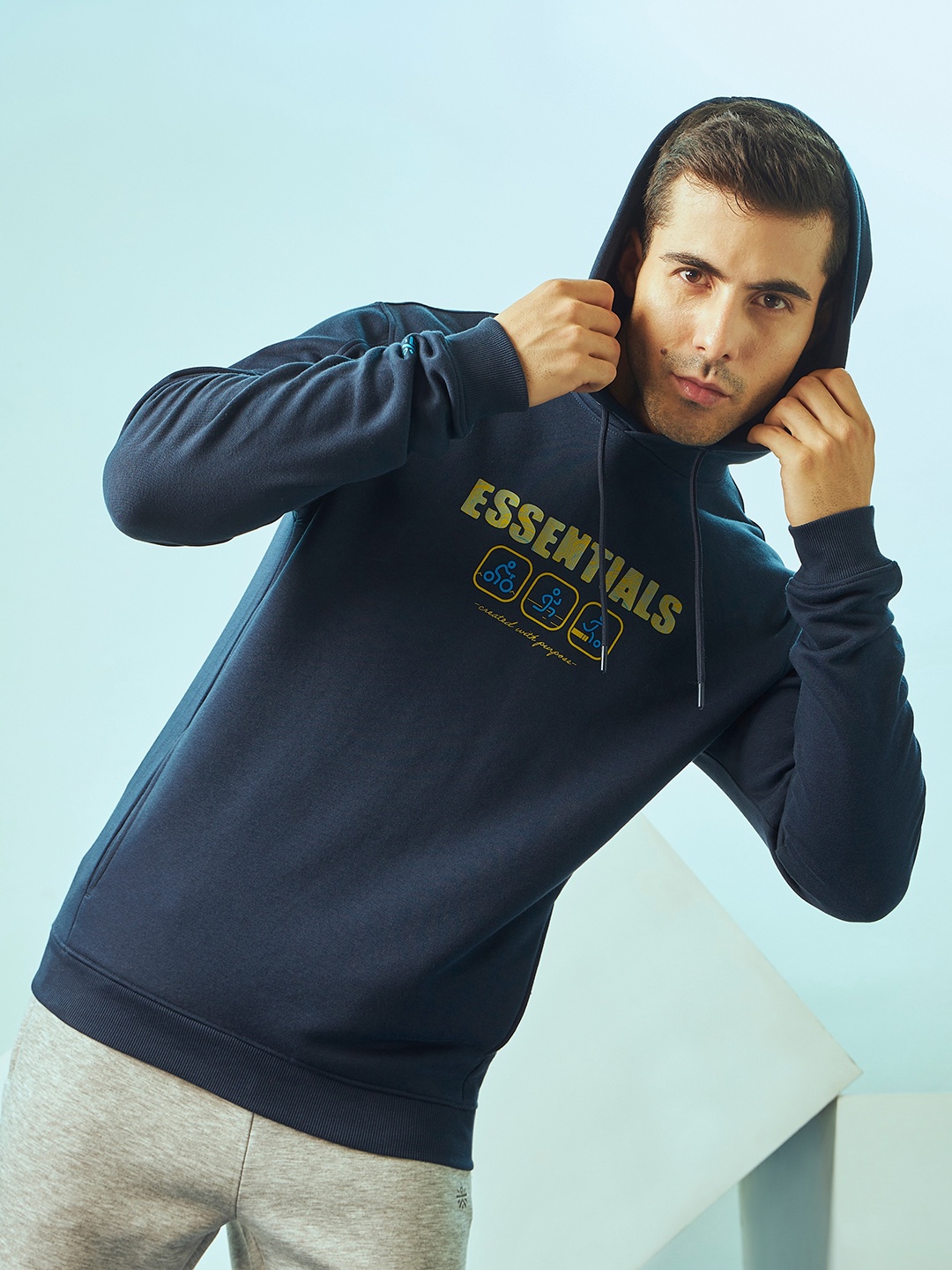 

CULT Hooded Sweatshirt with Slit Pockets, Navy blue