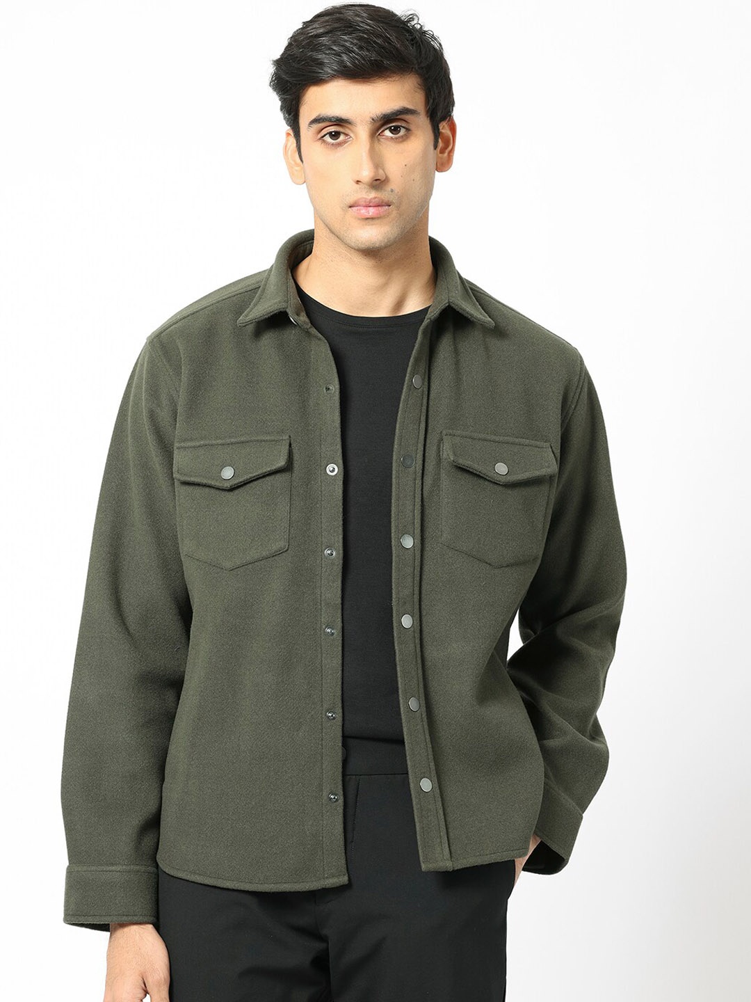 

RARE RABBIT Men Cason Tailored Fit Spread Collar Jacket, Green