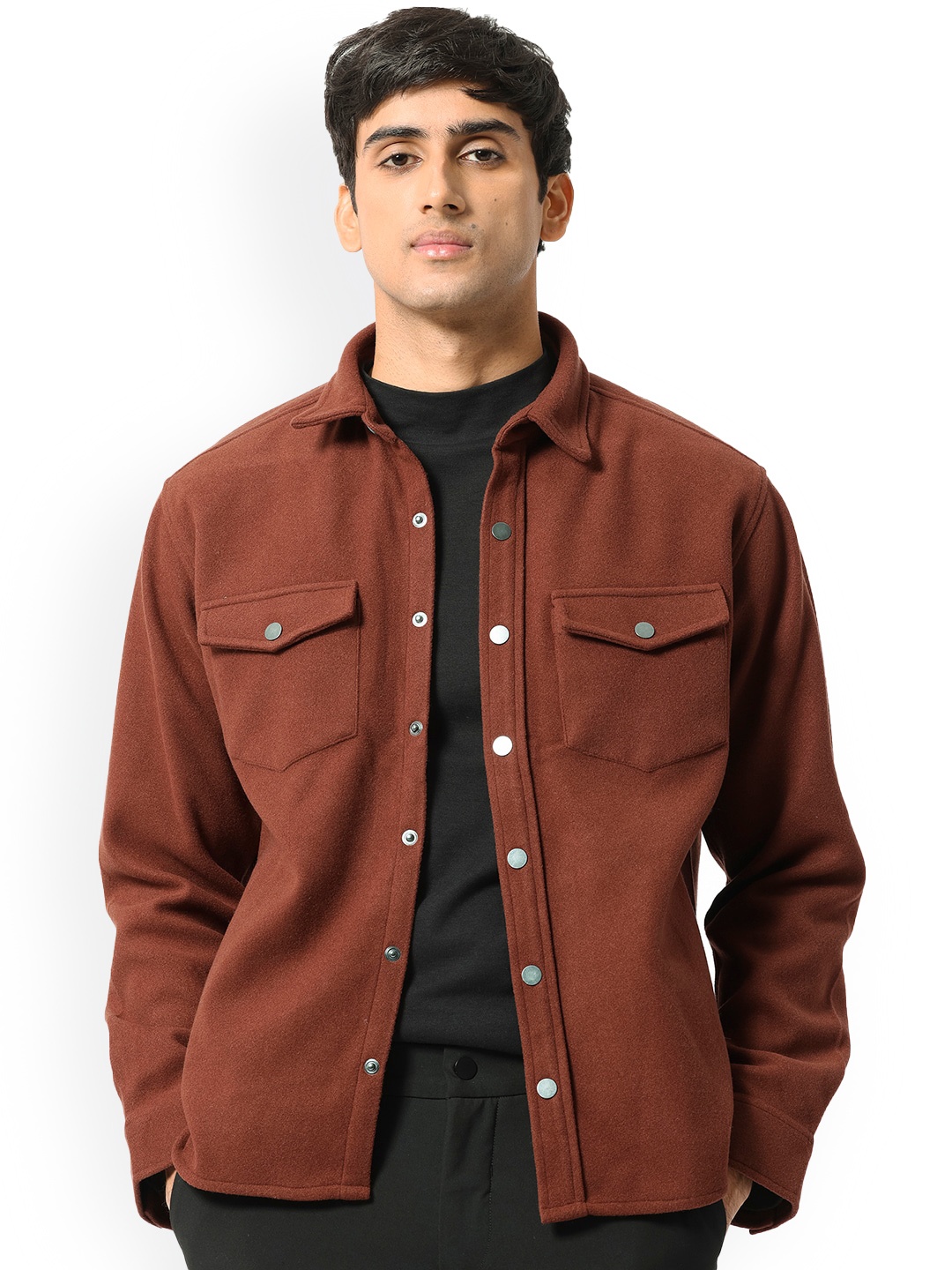 

RARE RABBIT Men Cason Tailored Fit Spread Collar Jacket, Rust