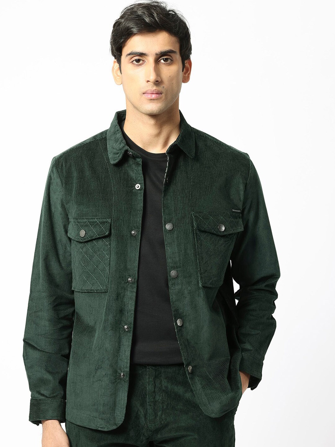 

RARE RABBIT Men Upto Tailored Fit Spread Collar Jacket, Green