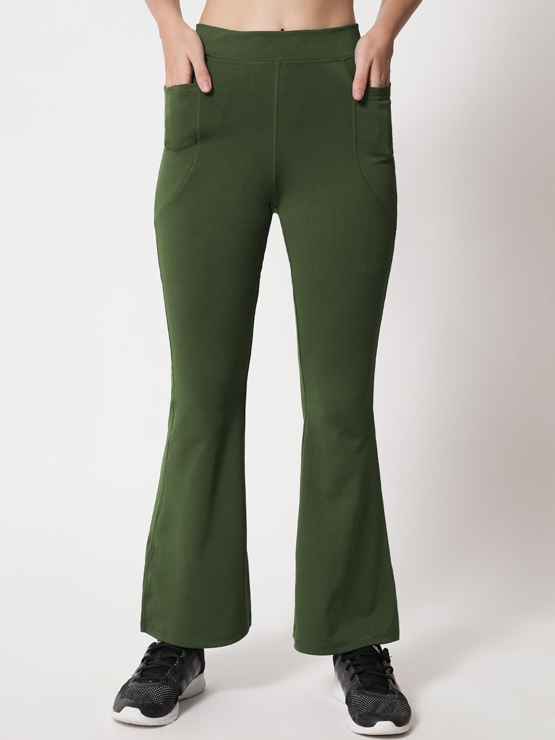 

FAIRIANO High Waist Flared Gym Tights, Green