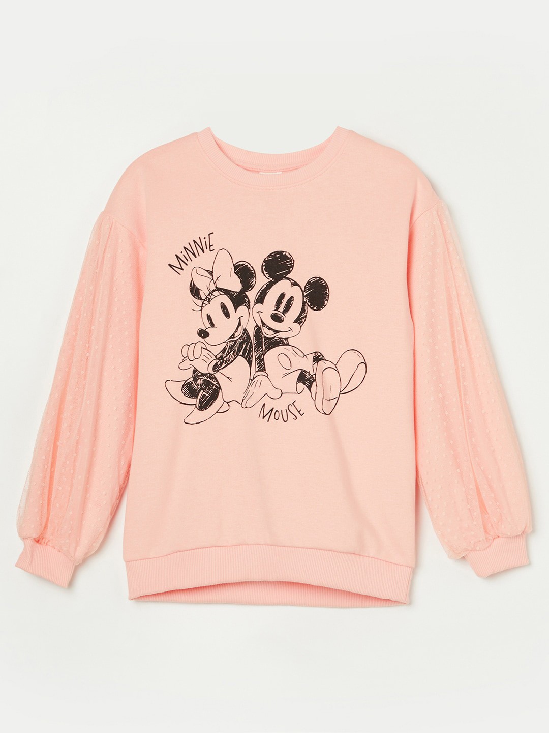 

Fame Forever by Lifestyle Girls Mickey & Minnie Printed Pure Cotton Sweatshirt, Peach