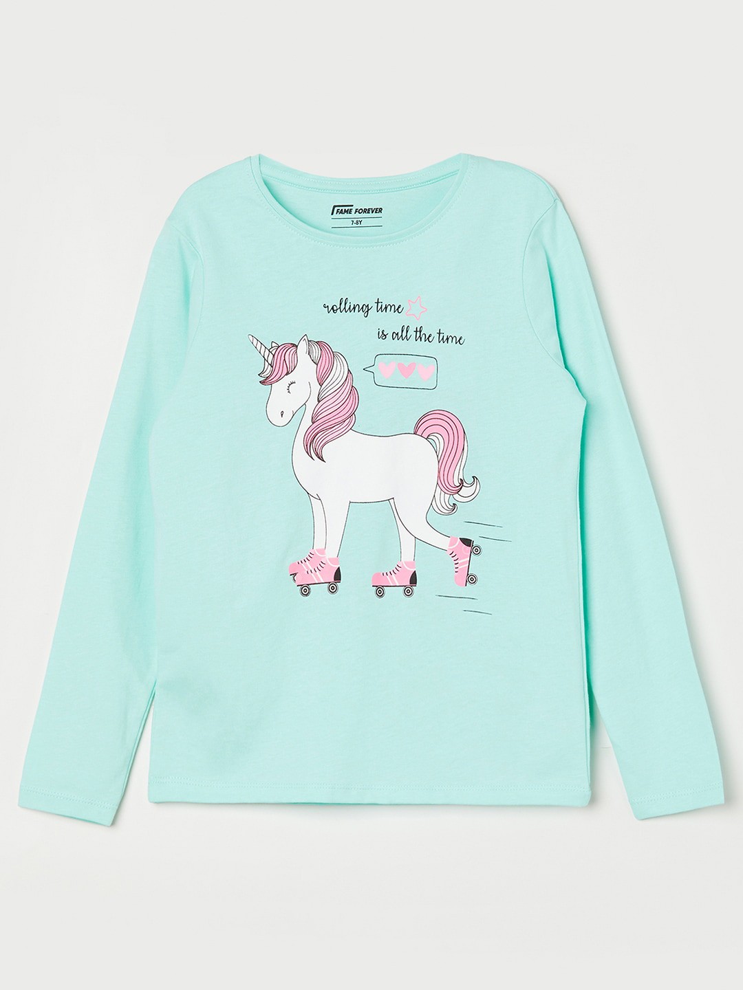 

Fame Forever by Lifestyle Girls Graphic Printed Cotton T-shirt, Green
