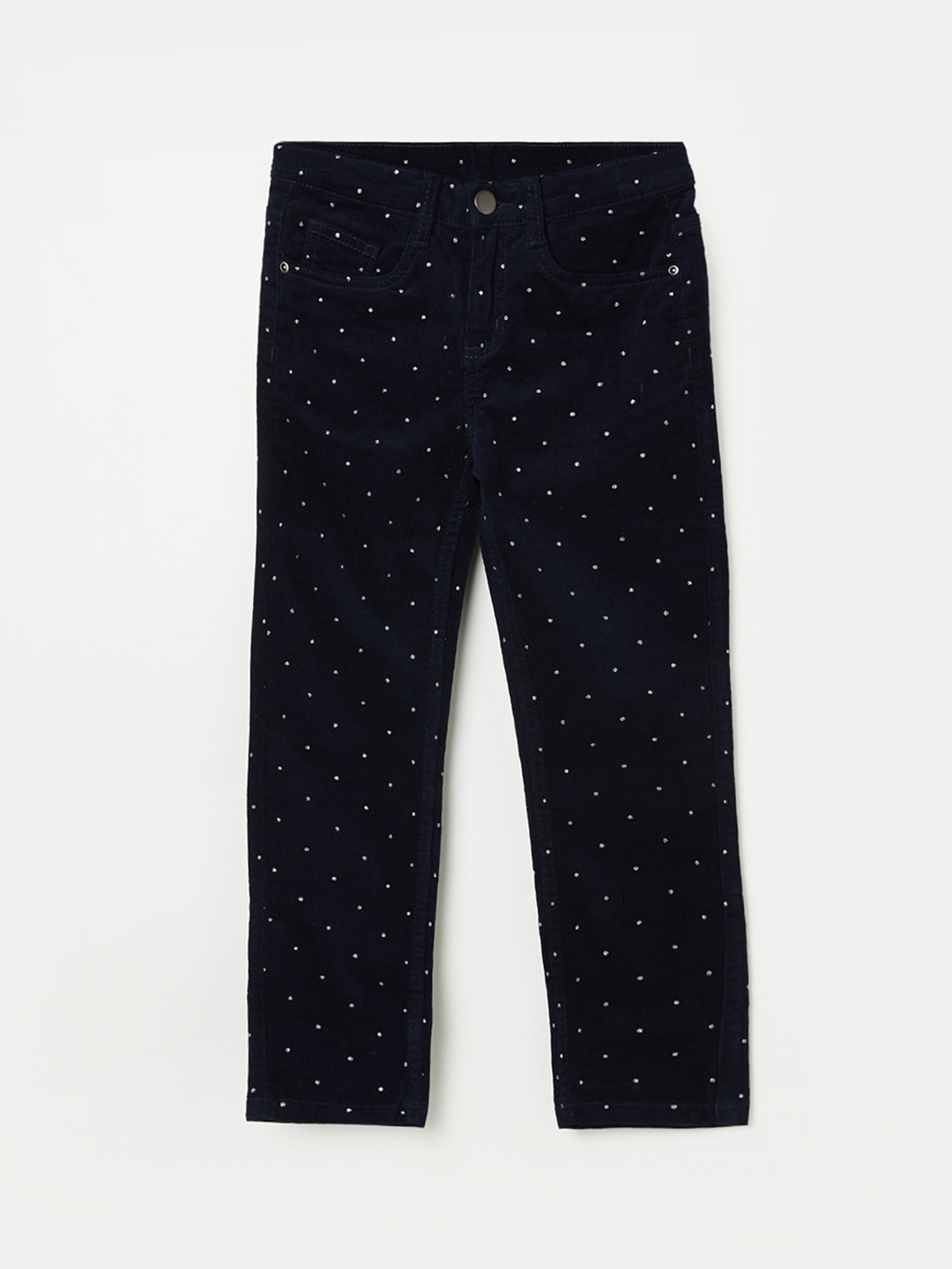 

Fame Forever by Lifestyle Girls Slim Fit Polka Dot Printed Mid-Rise Trouser, Blue