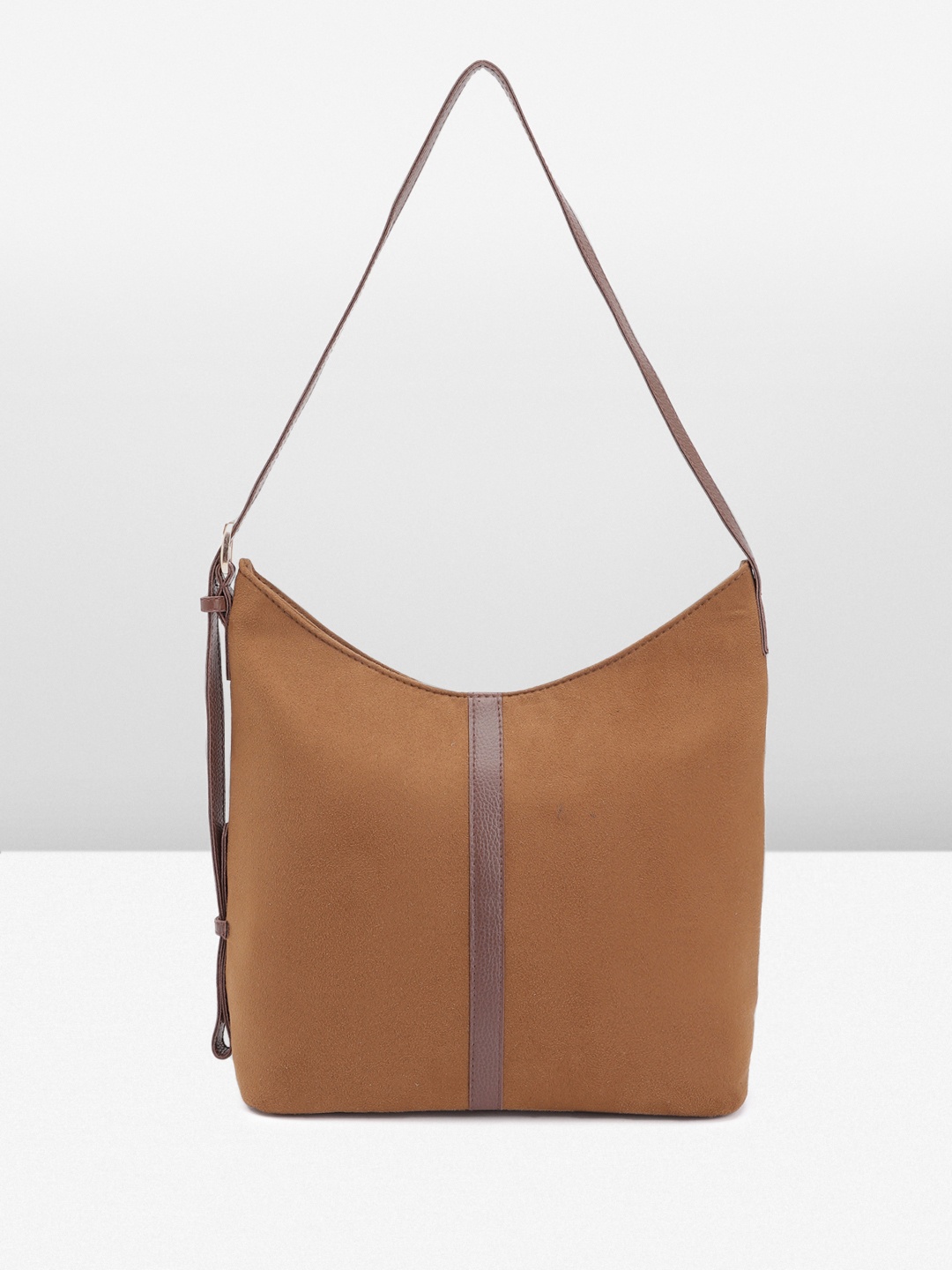 

Mast & Harbour Women Suede Half Moon Shoulder Bag, Brown
