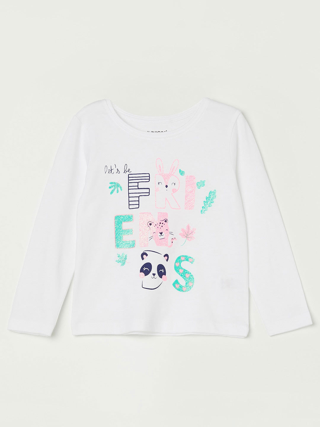 

Juniors by Lifestyle Girls Typography Printed Cotton T-shirt, White