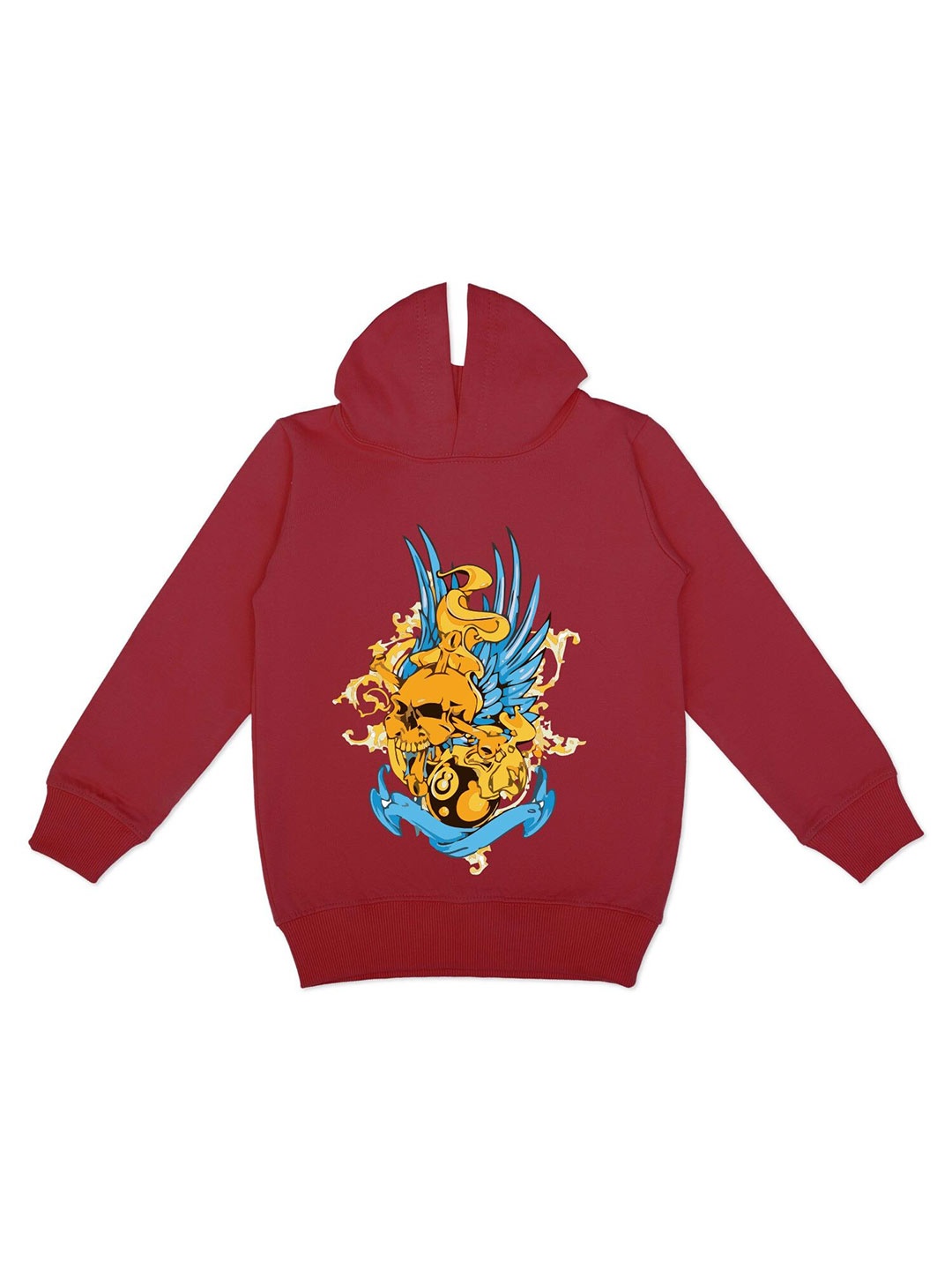 

YK Boys Graphic Printed Hooded Fleece Sweatshirt, Maroon