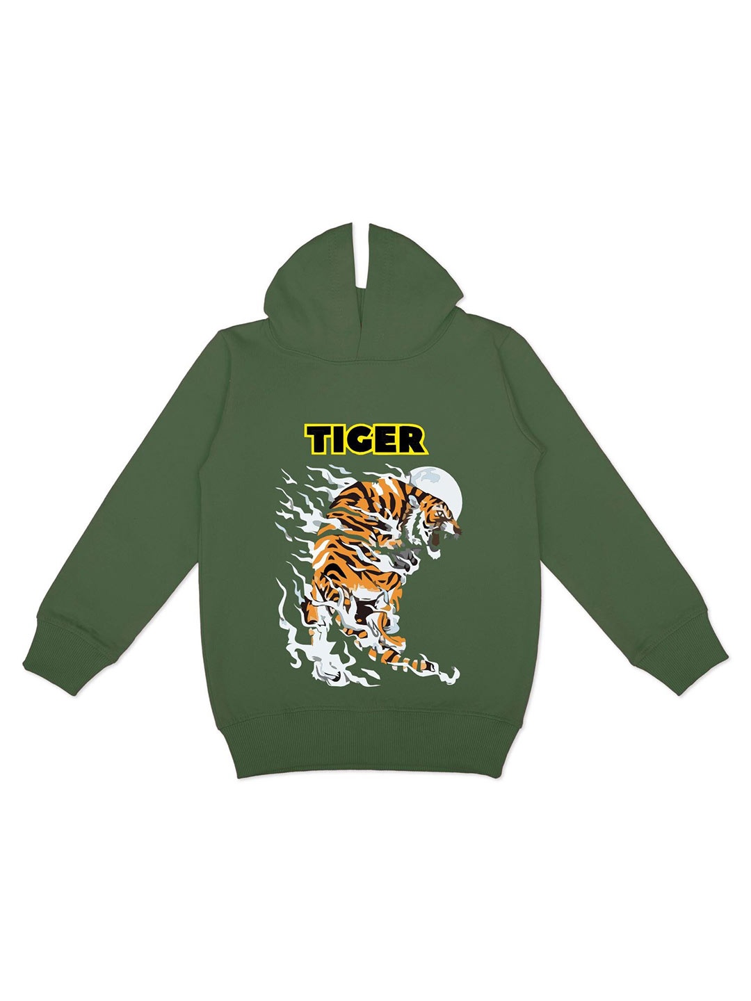 

YK Boys Graphic Printed Hooded Fleece Sweatshirt, Green