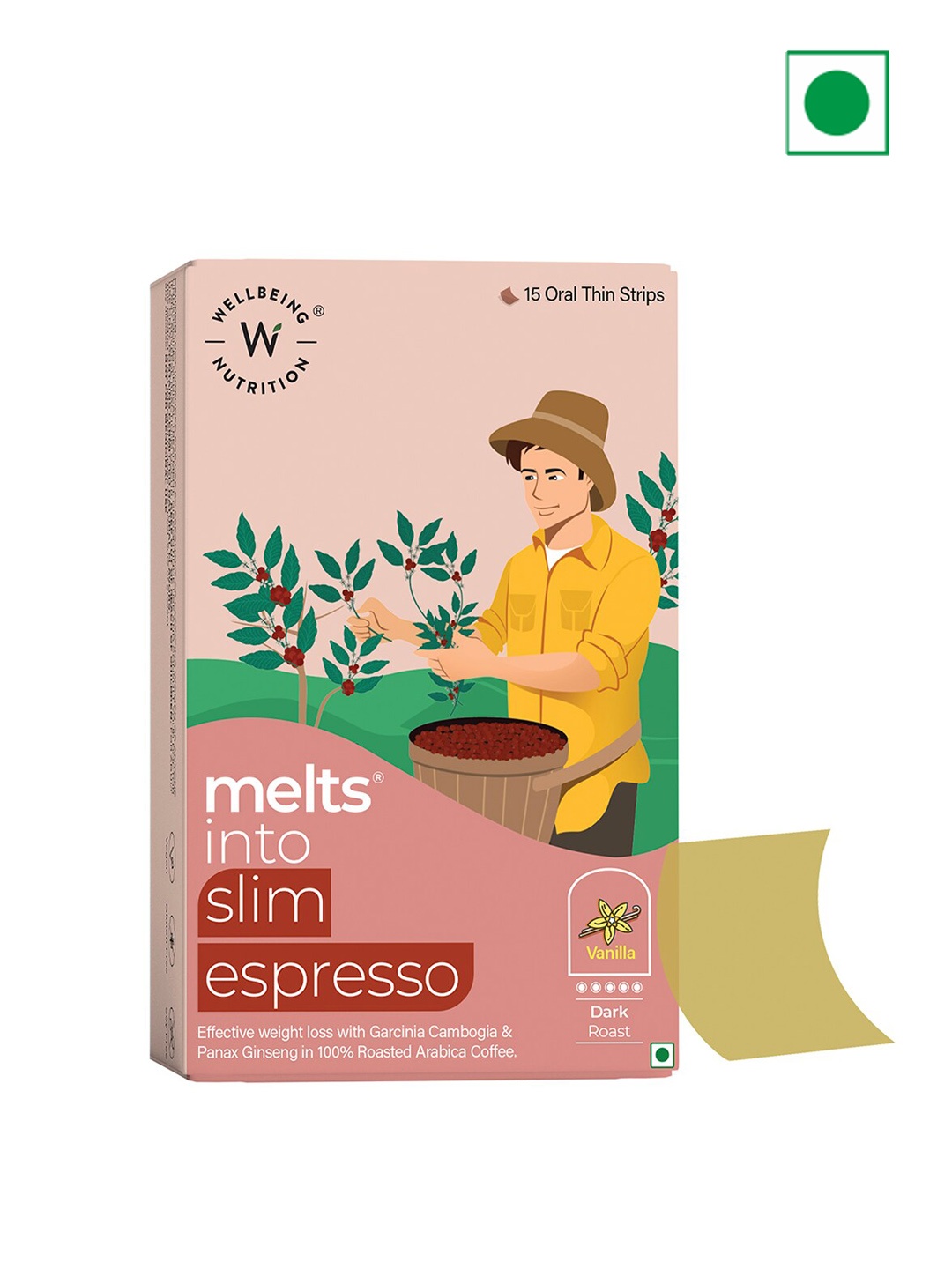 

Wellbeing Nutrition Melts into Slim Espresso Vanilla Strips with Ginseng - 15 Oral Strips, Pink