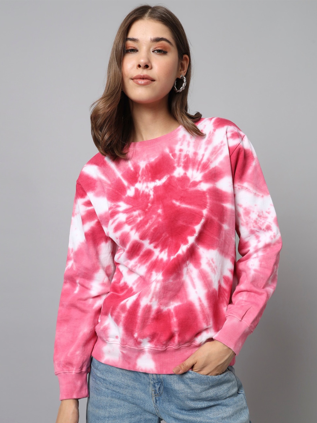 

The Dry State Tie & Dyed Fleece Pullover, Pink