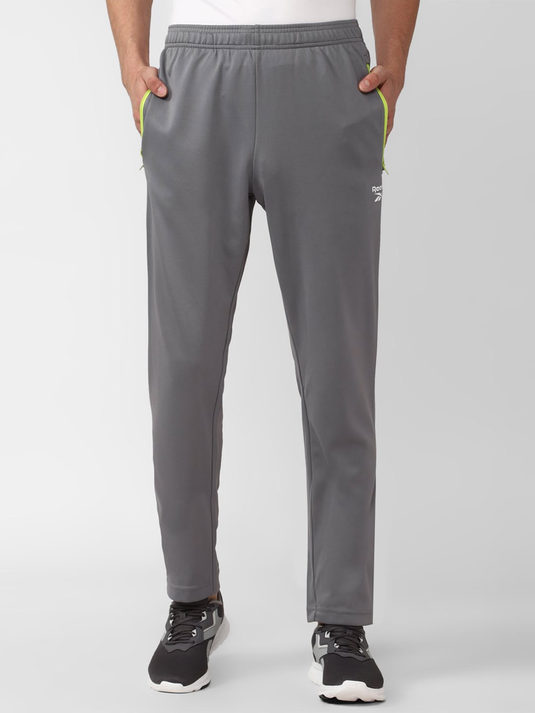 

Reebok Men Neo Vector Speedwick Slim Fit Track Pants, Grey