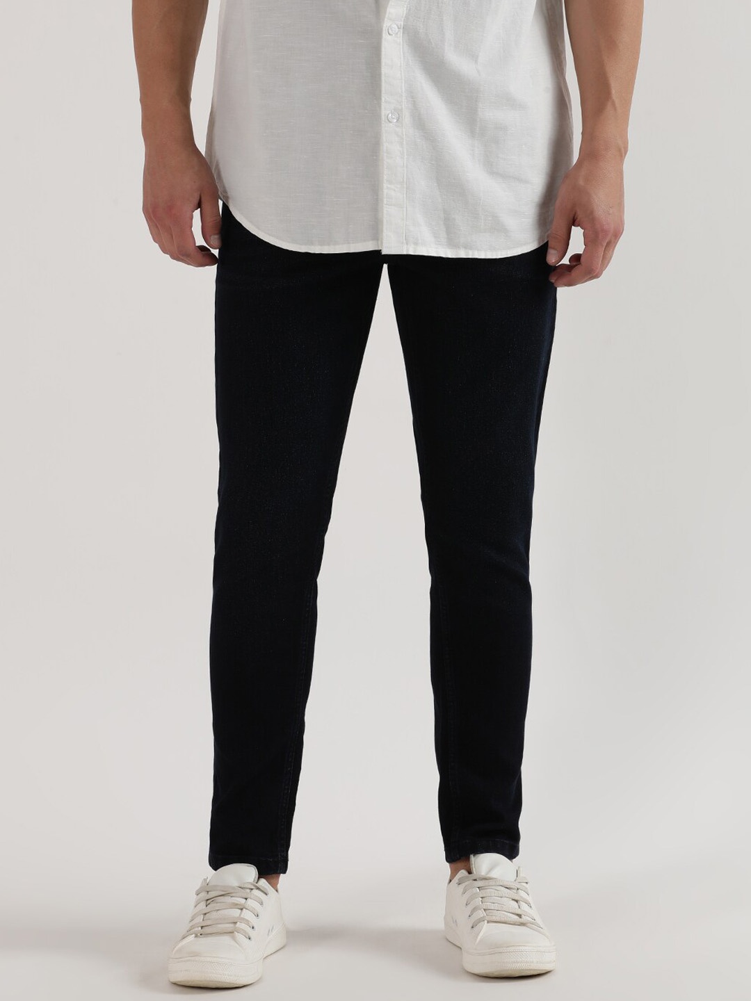 

Old Grey Men Mid-Rise Clean Look Cotton Jeans, Blue