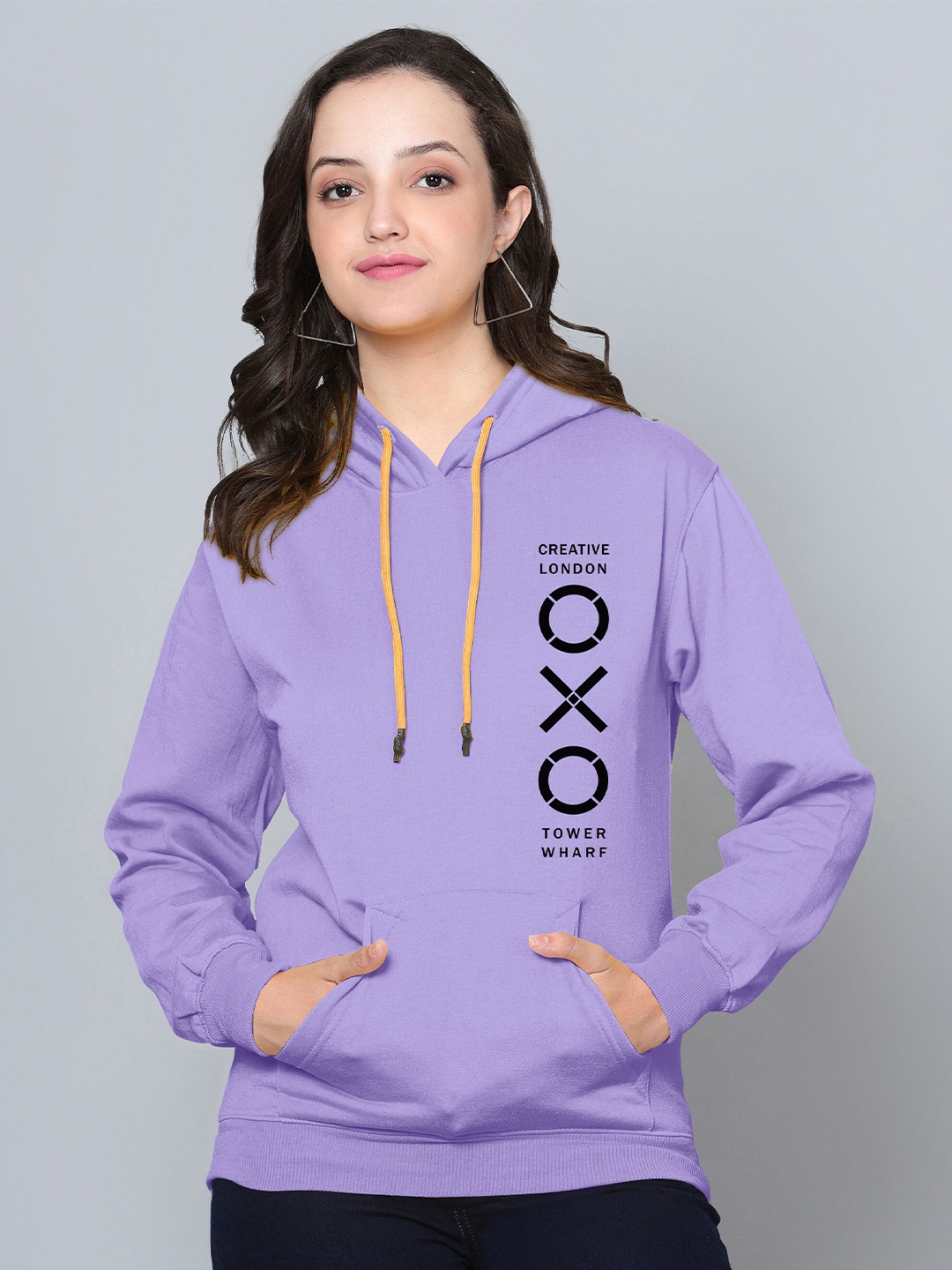 

Fashion And Youth Printed Hooded Fleece Sweatshirt, Lavender