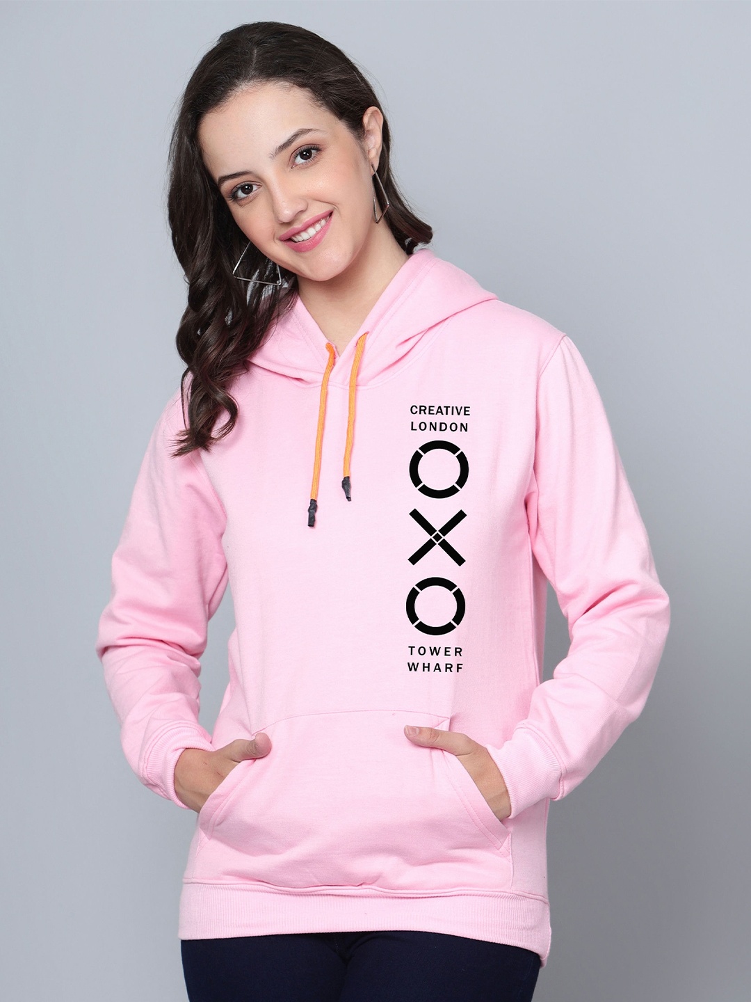 

Fashion And Youth Printed Hooded Fleece Sweatshirt, Pink